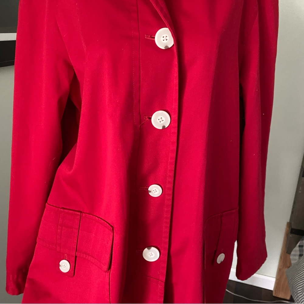 Pendleton Lightweight Long Blazer Jacket Red Size… - image 4